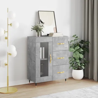Produktbild von The Living Store Sideboard Betongrau 69,5x34x90 cm Holzwerkstoff