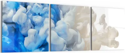 Produktbild von DEQORI Glasbild Echtglas 3x50x50 cm 'Zweifarbiger Qualm' Wandbilder XXL groß