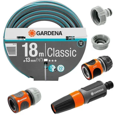 Immagine prodotto di Gardena Classic set di tubi per acqua 18 m incl. raccordi + spruzzatore