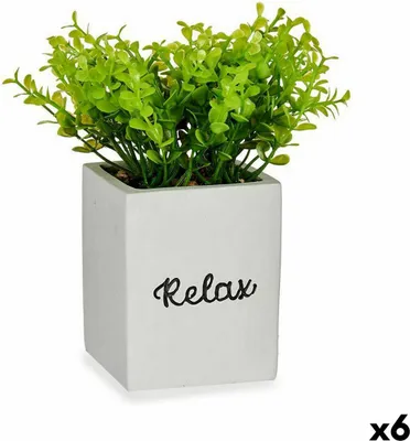 Obrázek produktu pro Ibergarden Dekorativní rostliny Malé listy Plastový cement 13 x 18 x 13 cm (6 kusů)