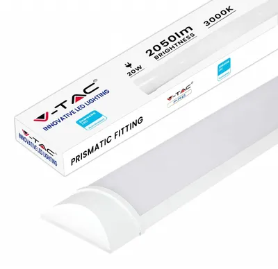 Immagine prodotto di V-TAC VT-8-20 plafoniera sottile tubo led prismatico chip samsung 20W 100lm/W 60cm 3000k IP20