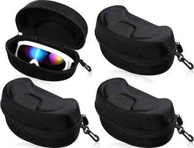 Immagine prodotto di Portasci in EVA a 4 scomparti per sci e snowboard - custodia da trasporto impermeabile e protettiva con cerniera e ganci - grande, 21 x 12 x 9 cm, nero