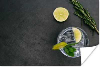 Produktbild von MuchoWow® Poster Cocktail - Glas - Zitrone 60x40 cm - Schlafzimmerdekoration