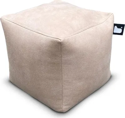 Produktbild von Extreme Lounging - b-box luxury - quadratischer Fußhocker - indoor - komfortable Lederoptik - 40x40cm - Latte