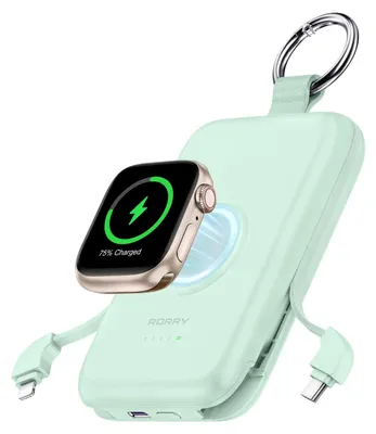 Produktbild von RORRY CharmGo Powerbank 10000mAh, 20W Power Bank mit Integriertem Kabel