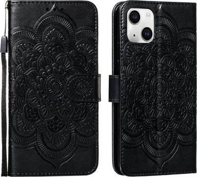 Produktbild von König Design Hülle kompatibel mit Kunstleder Handyhülle - Handy Case Schwarz