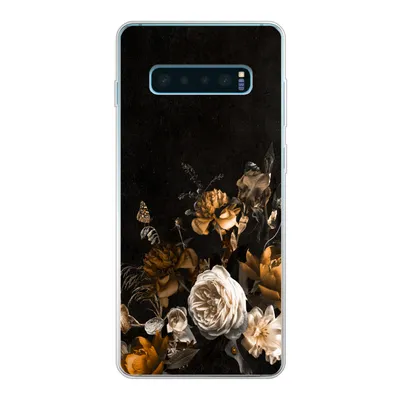 Produktbild von MuchoWow® Handyhülle Schutzhülle Hülle für Samsung Galaxy S10 Plus Blume - Gold - Muster Silikon Softcase Handy Hülle - Schutzhülle