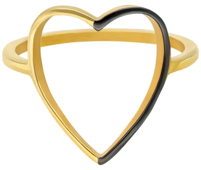 Produktbild von Wildcat Ring - 2 Coloured Heart Ring - Gold, 18,0 mm - Chirurgenstahl 316L - wasserfest, langlebig, hautverträglich, Gold