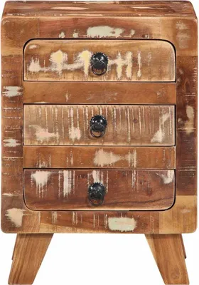 Produktbild von vidaXL Nachttisch 2 Stk. 37x32x50 cm Altholz Massivholz