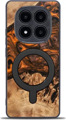 Image de Bewood Housse unique pour Xiaomi Redmi Note 14 Pro 5G - Orange avec MagSafe