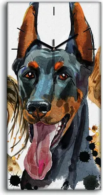 Produktbild von Küche Wohnzimmer Wand Leinwand Uhr Geräuschlos 30x60 Malen von Tieren Hunde - schwarze Hände