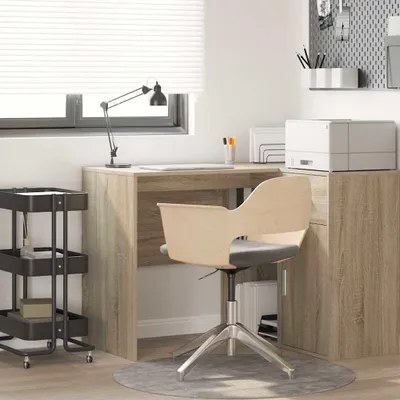 Immagine prodotto di Maison Exclusive - Scrivania in legno impiallacciato effetto Sonoma, dimensioni 102 x 50 x 75 cm
