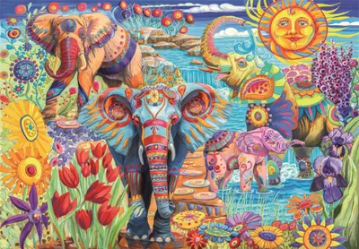 Immagine prodotto di Puzzle CLE 500 HQ Elefanti Carnevale 35572