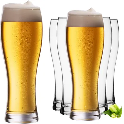 Produktbild von IMPERIAL Weizengläser aus Glas 500ml (max. 700ml) Set 6 Stück Spülmaschinenfest Biergläser 0,7L Weißbierglas