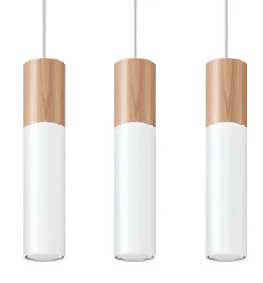 Produktbild von Sollux LIGHTING Pablo Spotlight Deckenleuchte, minimalistisches & skandinavisches Design, austauschbare GU10-Glühbirne, 1 x 40 W, Naturholz & Stahl, w