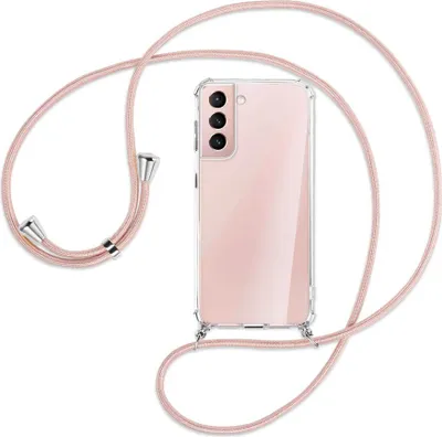 Produktbild von Handykette Backcover-Schutzhülle mit Band (Metall silberfarben) für Samsung Galaxy S21 Plus 5G - roségold