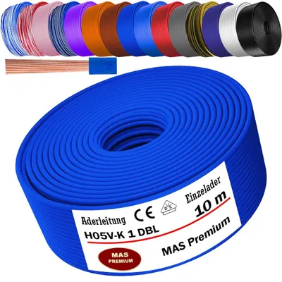 Produktbild von 10m Aderleitung H05 V-K 1 mm² Dunkelblau Einzelader flexibel