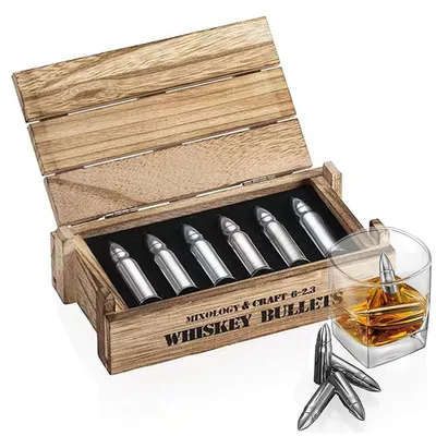Produktbild von Wiederverwendbare Eiswürfel, Edelstahl Whiskey Steine,Ideal für Whiskey, Wodka, Spirituosen,Wein – Perfekte Geburtstagsidee für Papa, Freund, Ehemann