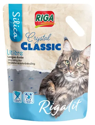 Obrázek produktu pro Riga - Rigalit Cristal Classic – stelivo pro kočky – silikagel – minerální původ – přírodní