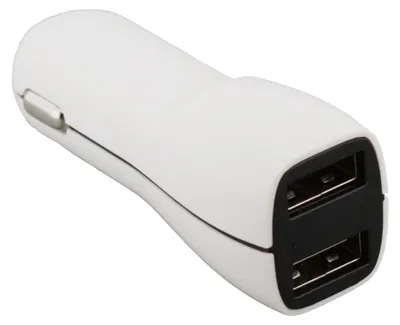 Image de Chargeur de voiture Xccess, double port USB, 2,1A, blanc