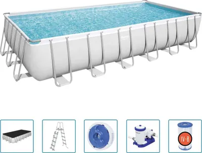 Zdjęcie produktu dla Zestaw basenowy Bestway Power Steel Rechteckig 732x366x132 cm