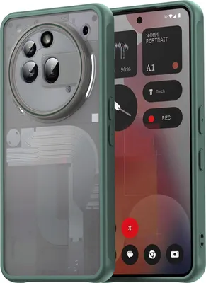 Produktbild von Matt Hülle für Nothing Phone 3a Pro mit Kameraschutz, Transluzente Matt Rückseite Stoßfeste Handyhülle Grün