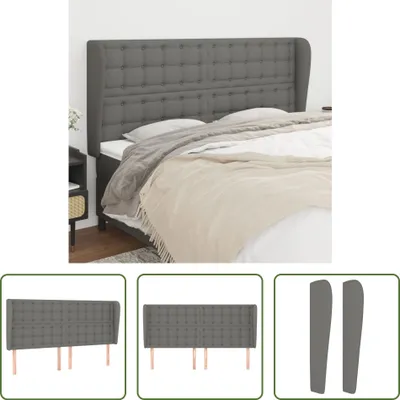 Produktbild von The Living Store Kopfteil mit Ohren Dunkelgrau 183x23x118/128 cm Stoff