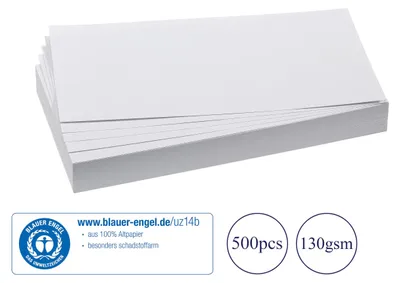 Produktbild von FRANKEN Moderationskarten 205x95mm 500 Stk Präsentationskarten Weiß Büro Hotel