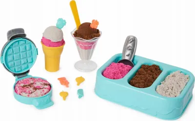 Produktbild von Kinetic Sand Eiscreme Set mit Duftsand, Kinetischer Sand für Kinder, 6 Jahr(e), Nicht toxisch, Braun, Pink, Weiß