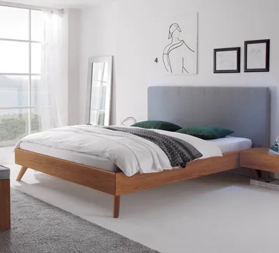 Produktbild von HASENA Wood Line Bett Eiche brandy Füße Masi 25 Paneel Colina 180x200