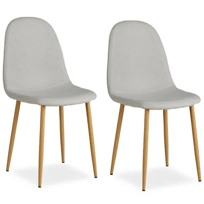 Image de Chaise Salle à Manger Lot de 2 Gris Design Moderne Chaises de Cuisine Chaises pas Cher Fauteuil Rembourrée