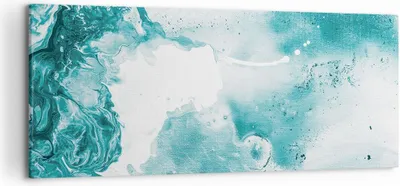 Produktbild von Bild auf Leinwand - Leinwandbild - Einteilig - Abstraktion Meer Türkis - 120x50cm - Wand Bild - Wanddeko - Wandbilder - Leinwanddruck - Bilder - Wanddekoration - Leinwand bilder - AB120x50-4268