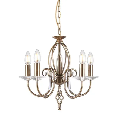 Zdjęcie produktu dla Żyrandol Aegean postarzany mosiądz 5xE14x60W metal wym:97,5x48x48cm IP20 Elstead