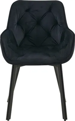 Obrázek produktu pro sada 2 jídelních židlí - sametové židle - otočné o 180° a ergonomické pohodlí - černá barva