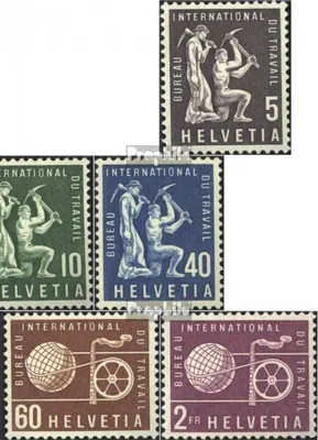 Produktbild von Briefmarken Schweiz 1956 Mi ILO94-ILO99 (kompl.Ausg.) postfrisch Freimarken