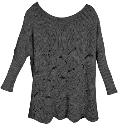 Produktbild von styleBREAKER Damen Oversize Strickpullover mit Ajourmuster und langen Ärmeln, U-Boot Ausschnitt, Poncho, Onesize 08010066
