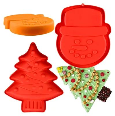 Produktbild von Silikonform für Weihnachtsbaum und Weihnachtsmann - 2 Stück