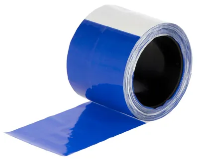 Produktbild von Herdenschutzband blau/weiß, geblockt, 80mm, 100 m Rolle