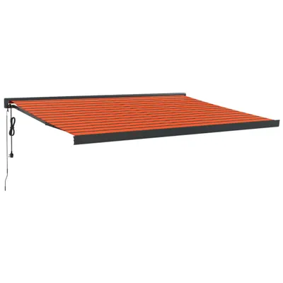 Image de vidaXL Marquise rétractable Orange et brun 4x3 m Tissu & aluminium