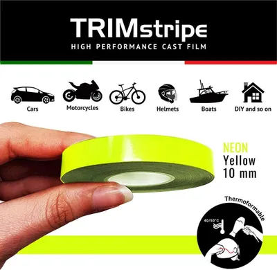 Produktbild von Zierstreifen Klebestreifen für Autos, Fluo Gelb, 10 mm x 10 m