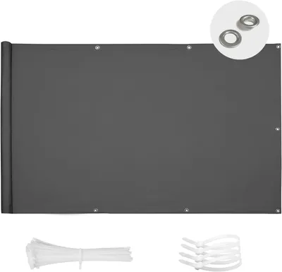 Produktbild von Balkon-Inkijkschutz, 90 x 200 cm, anthrazit, Sichtschutz für Balkon und Garten