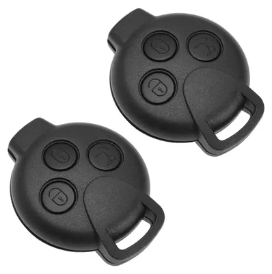 2er Set Autoschlüssel-Gehäuse 3 Tasten für Smart 451