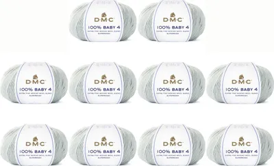 Immagine prodotto di 10x DMC DMC 100% Baby 4 - un filato molto delicato in misto Lana (75% merino, 25% poliammide) (Colore 107)