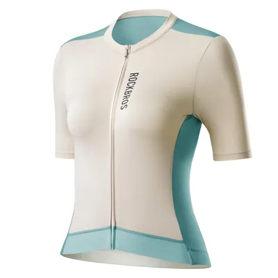 Immagine prodotto di ROCKBROS maglia ciclismo donna manica corta traspirante con 3 tasche posteriori MTB estate blu S
