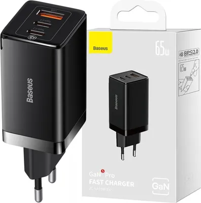 Image de Baseus GaN5 Pro Universal Black AC Fast charging Indoor