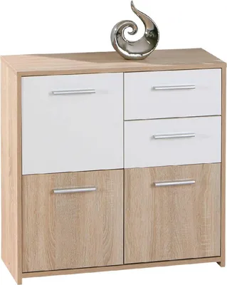 Image de Piglio - Buffet, 77x30x77h cm Blanc, 2 Tiroirs