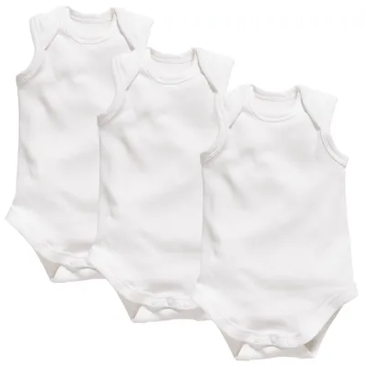 Zdjęcie produktu dla body bez rękawów, białe, 3 sztuki, rozmiar 62/68