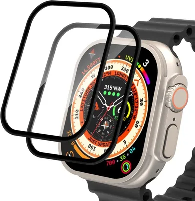 Immagine prodotto di 2x vetro protettivo 3D per Apple Watch Ultra 49 mm display corazzato a schermo intero