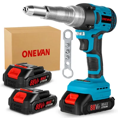 Image de Pince à riveter sans fil 20000N Pistolet à riveter sans balai Pince à riveter électrique automatique avec 2 batteries pour rivets aveugles Ø2,4-5,0 mm