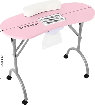 Zdjęcie produktu dla Stolik do manicure, solidna konstrukcja, przenośna konstrukcja, różowy